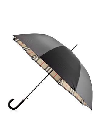 Burberry Regent Walking Umbrella, Black/Camel 